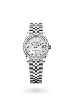 Oyster, 31 mm, acero Oystersteel, oro blanco y diamantes | M278384RBR-0008