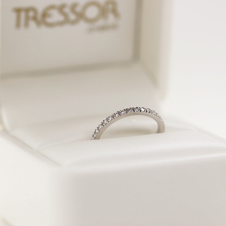 Tressor Media Churumbela Chica en Oro Blanco con Diamantes