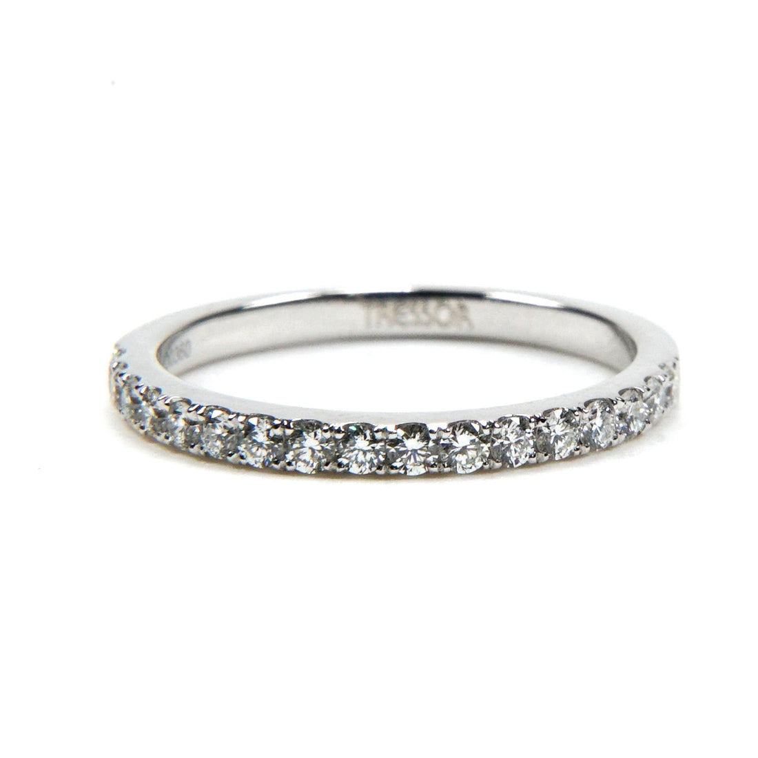 Tressor Media Churumbela Chica en Oro Blanco con Diamantes