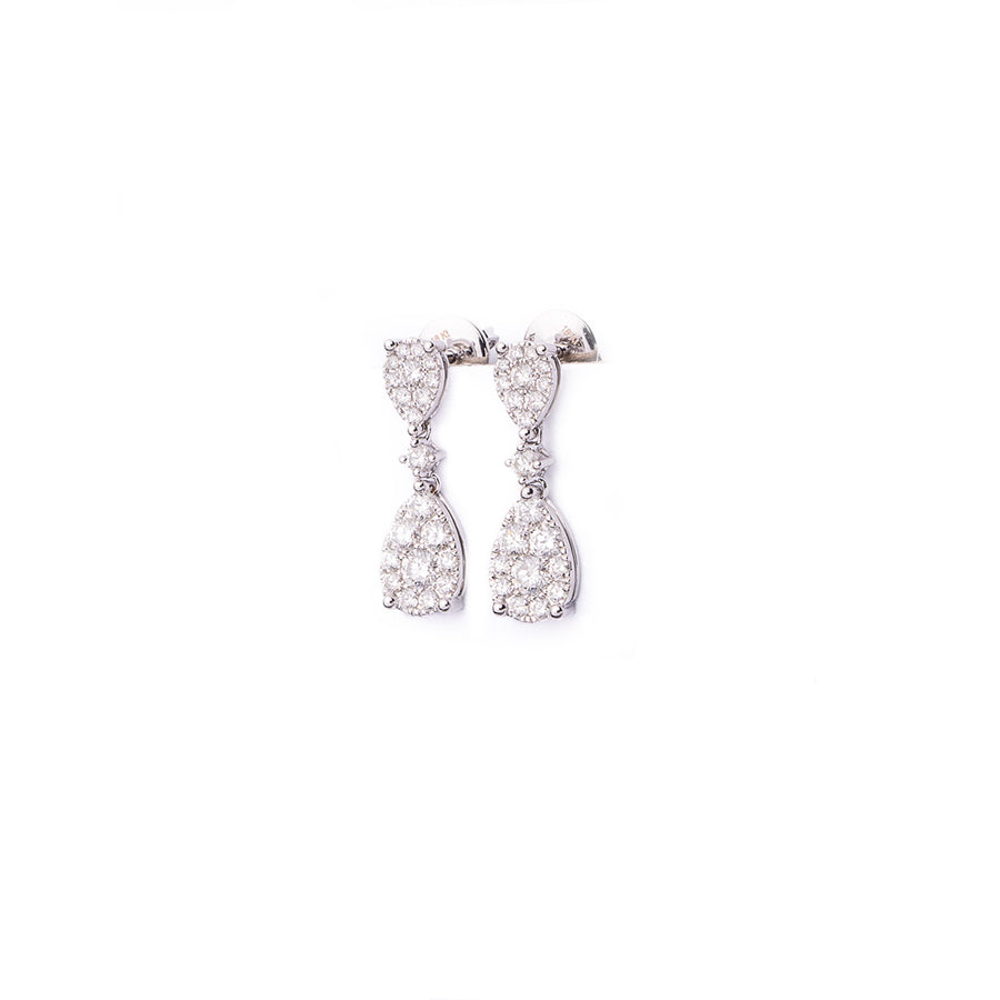 Aretes en Oro blanco con diamantes