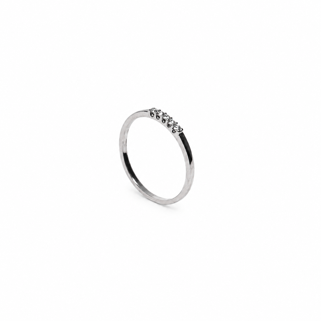 Anillo de Diamantes en Oro Blanco de 14K