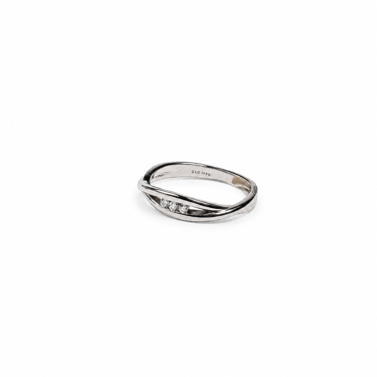 Anillo de Diamantes en Oro Blanco de 14K