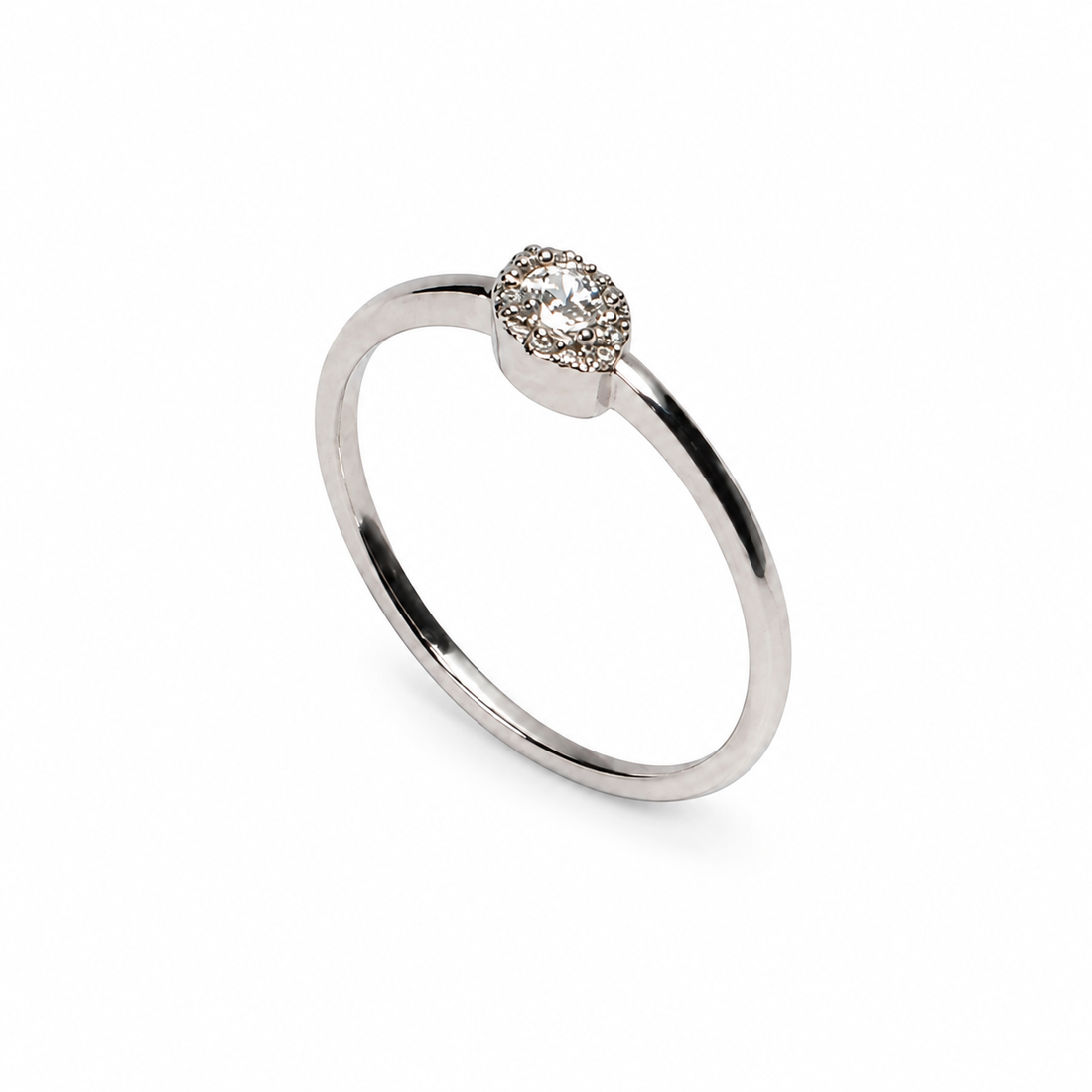 Anillo de Diamantes en Oro Blanco de 14K