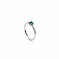 Anillo de Esmeralda y Diamantes en Oro Blanco de 14K, vista alternativa