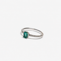 Anillo de Esmeralda y Diamantes en Oro Blanco de 14K, vista alternativa