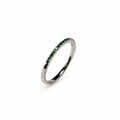 Anillo de Esmeraldas en Oro Blanco de 14K
