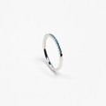 Anillo de Topacios Azules en Oro Blanco de 14K