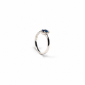 Anillo de Zafiro Azul y Diamantes en Oro Blanco de 14K, vista alternativa