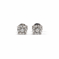 Aretes de Diamantes en Oro Blanco de 14K