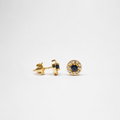 Aretes de Zafiro Azul y Diamantes en Oro Amarillo de 14K, vista alternativa