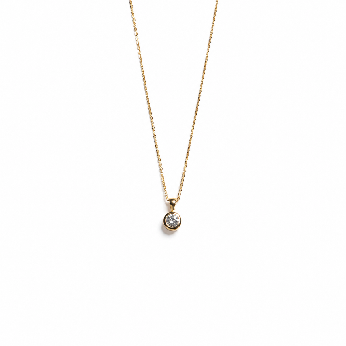 Collar con Dije de Diamante en Oro Amarillo de 14K