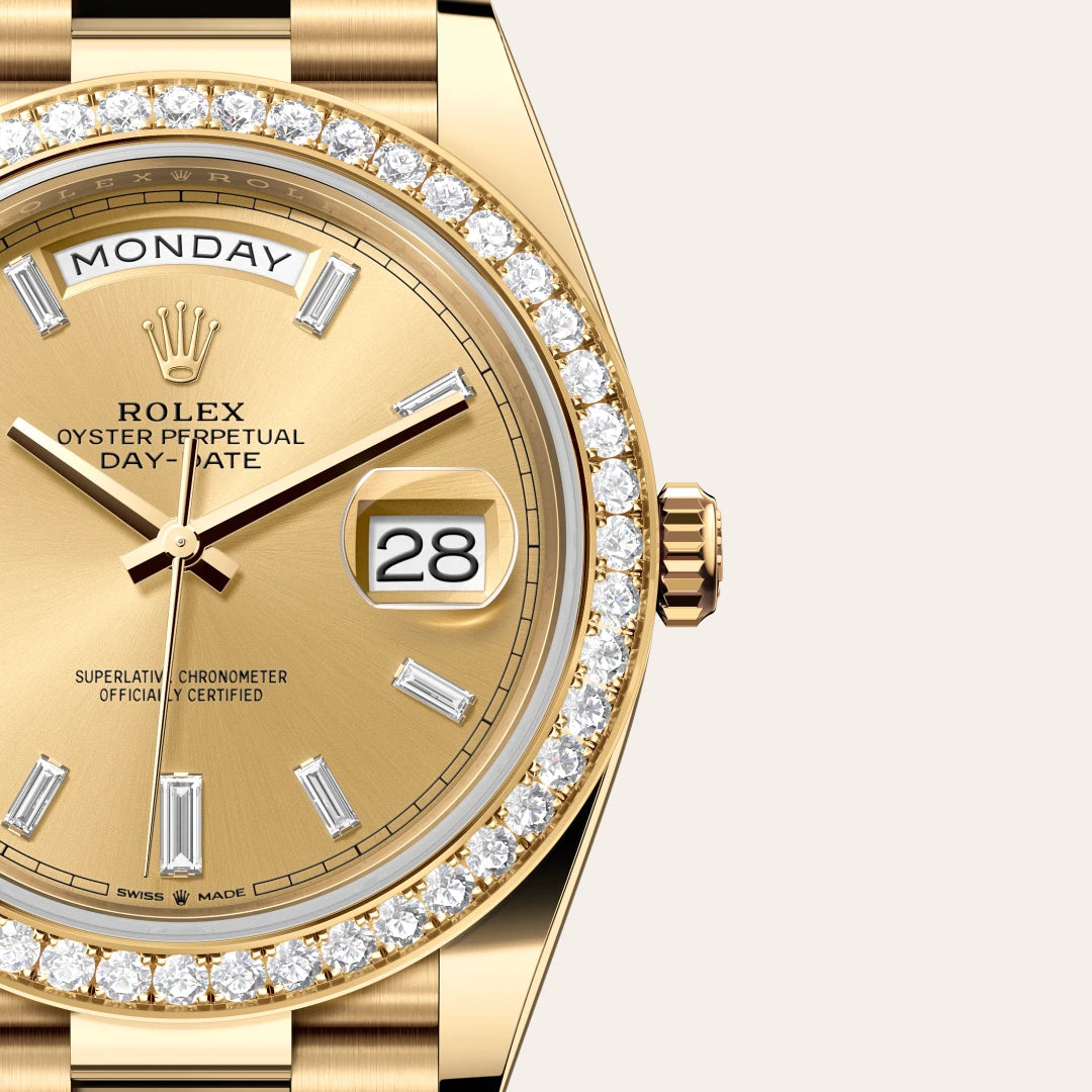 Oyster, 40 mm, oro amarillo y diamantes | M228348RBR-0002