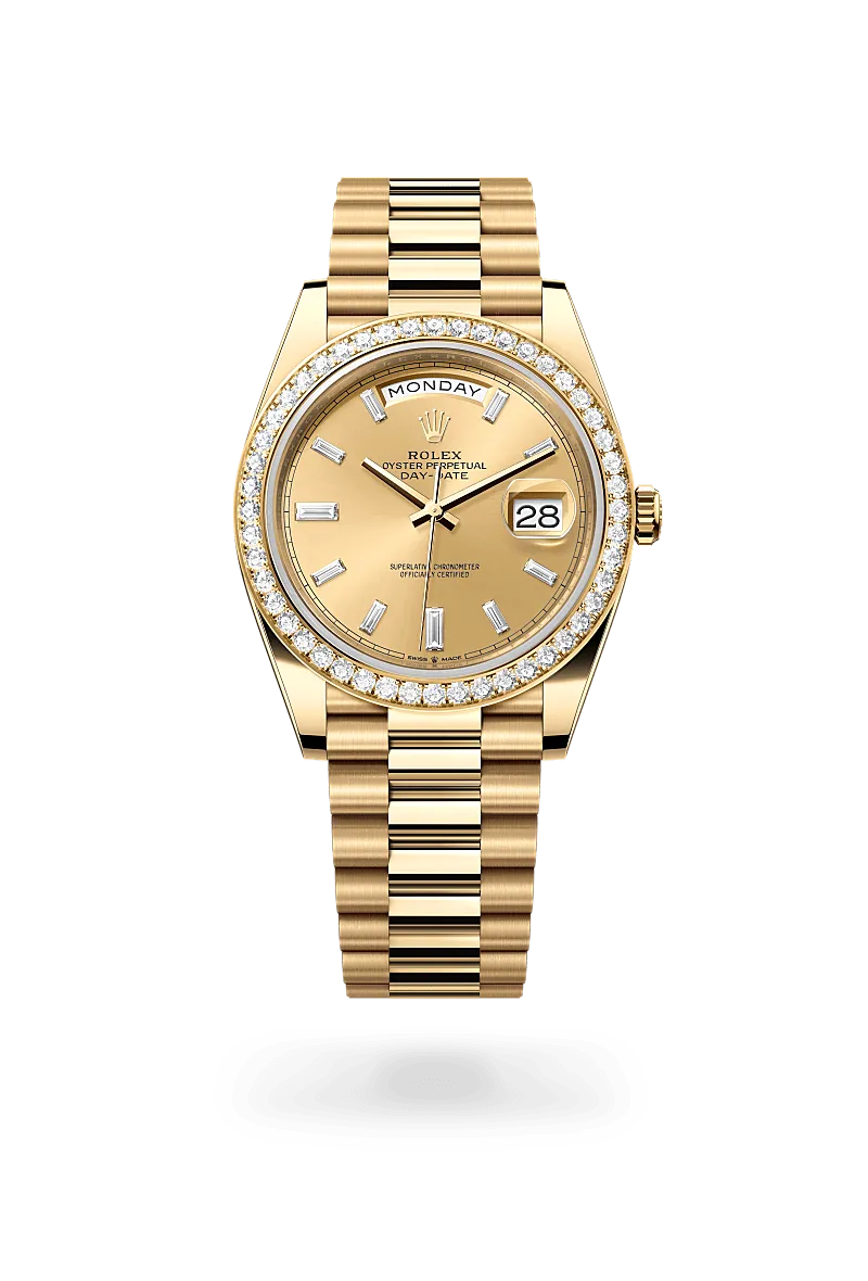 Oyster, 40 mm, oro amarillo y diamantes | M228348RBR-0002