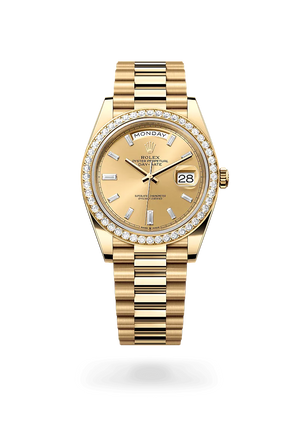 Oyster, 40 mm, oro amarillo y diamantes | M228348RBR-0002