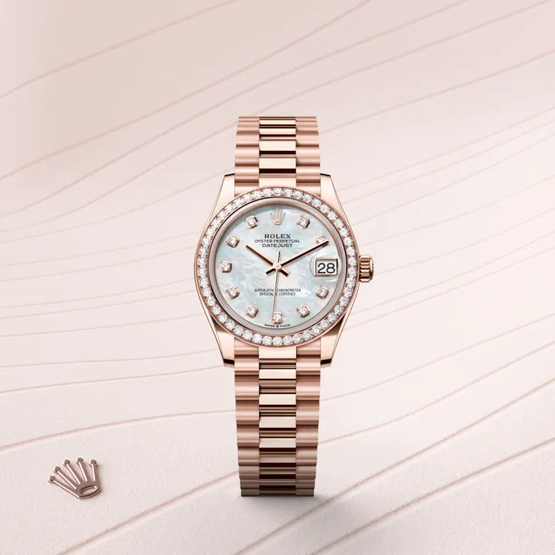 Oyster, 31 mm, oro Everose y diamantes | M278285RBR-0005