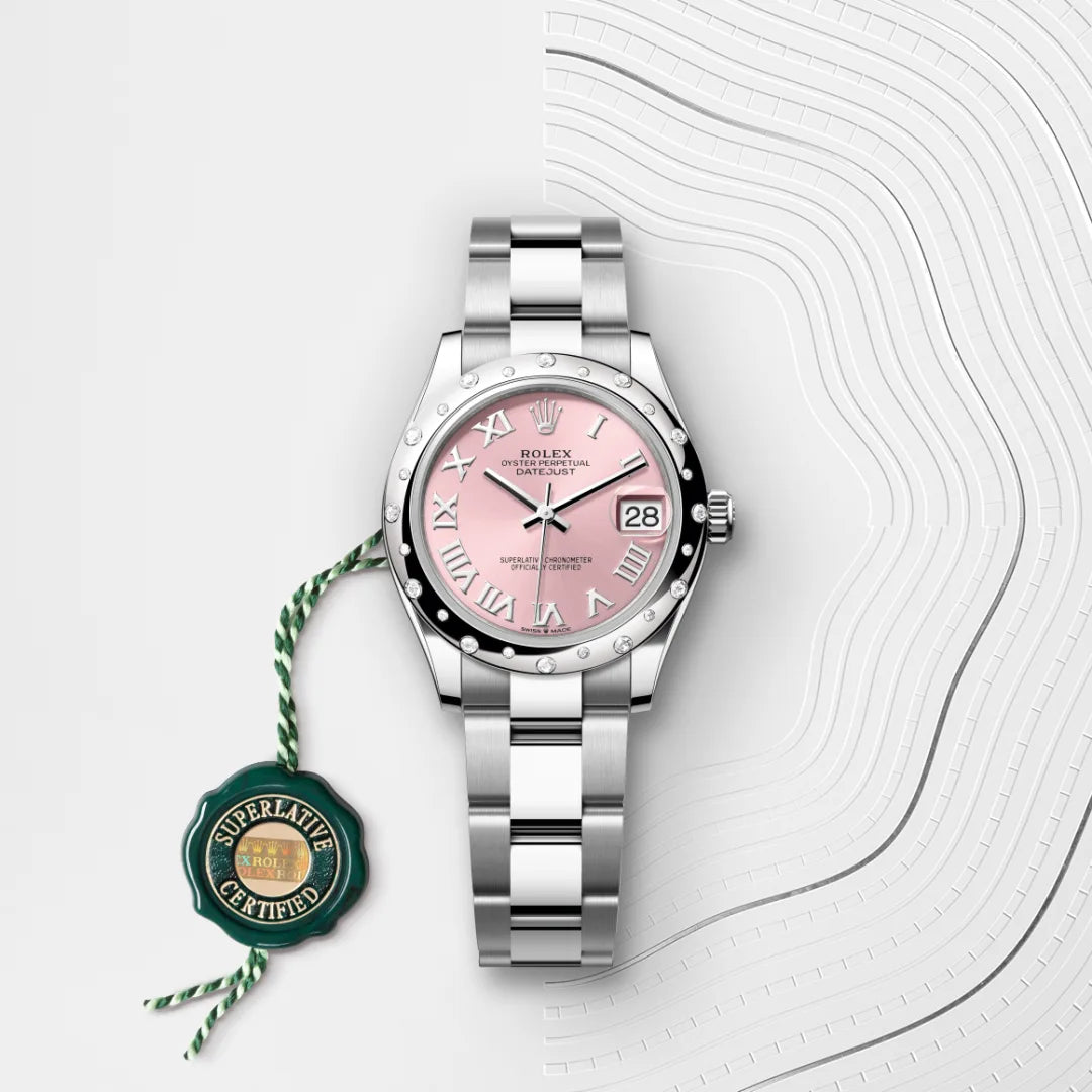 Oyster, 31 mm, acero Oystersteel, oro blanco y diamantes | M278344RBR-0021