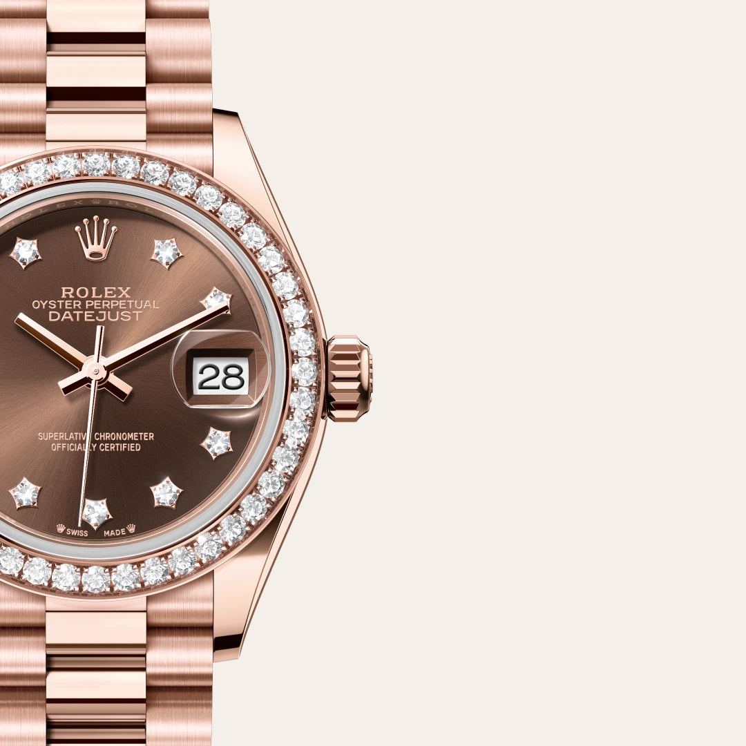 Oyster, 28 mm, oro Everose y diamantes | M279135RBR-0001