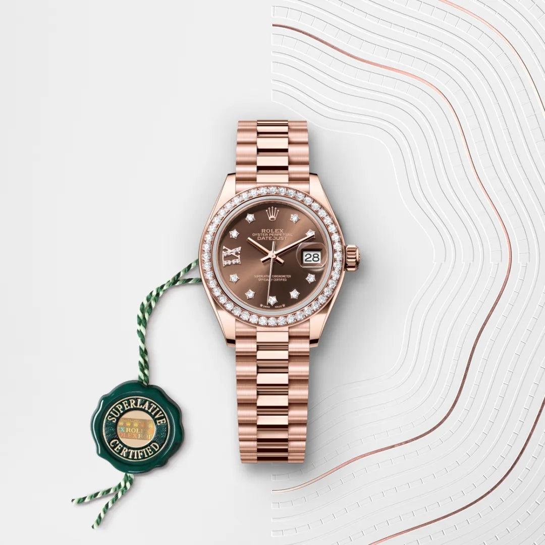 Oyster, 28 mm, oro Everose y diamantes | M279135RBR-0001