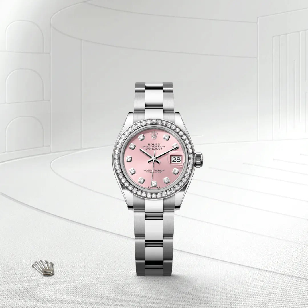 Oyster, 28 mm, acero Oystersteel, oro blanco y diamantes | M279384RBR-0004