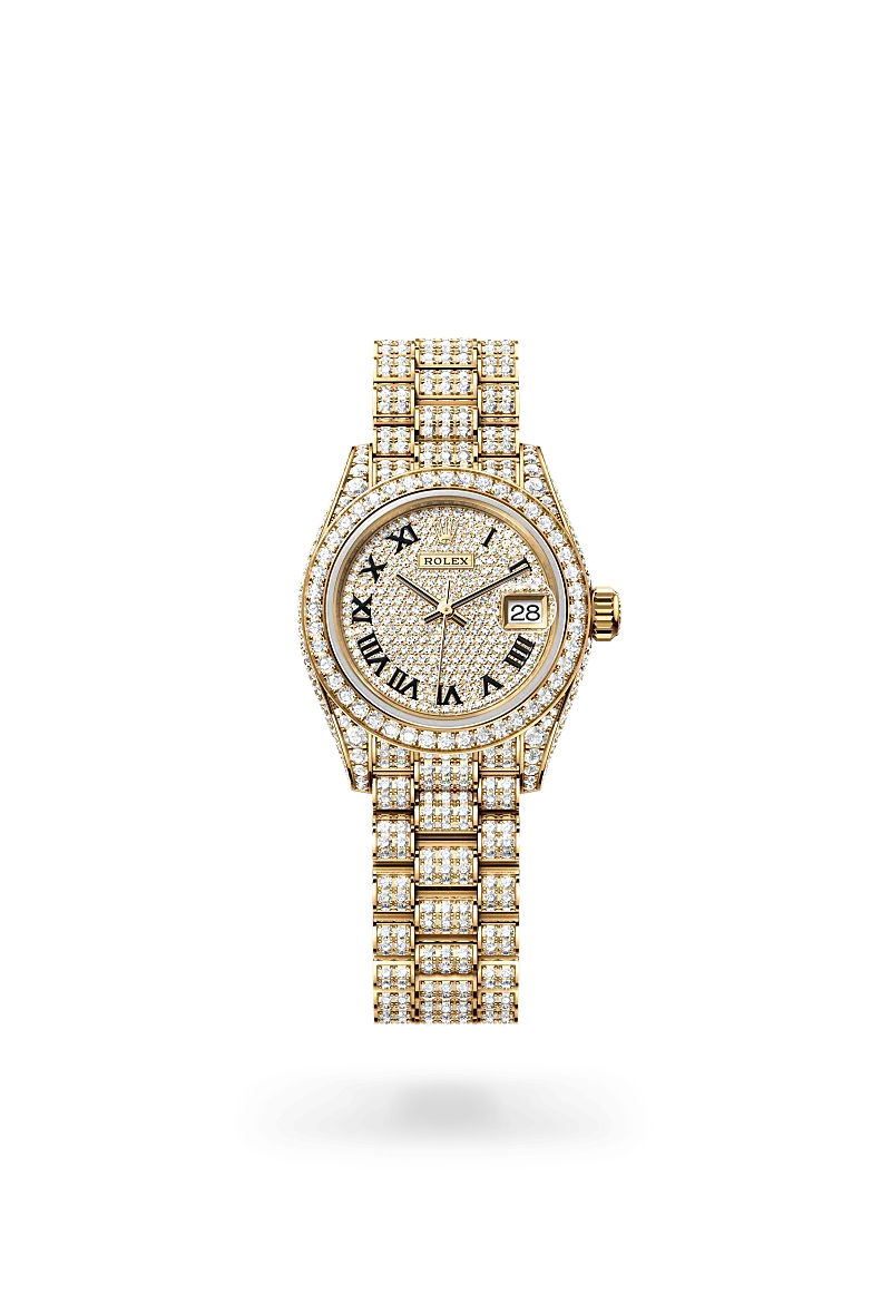 Oyster, 28 mm, oro amarillo y diamantes | M279458RBR-0001