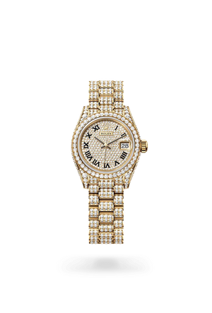 Oyster, 28 mm, oro amarillo y diamantes | M279458RBR-0001