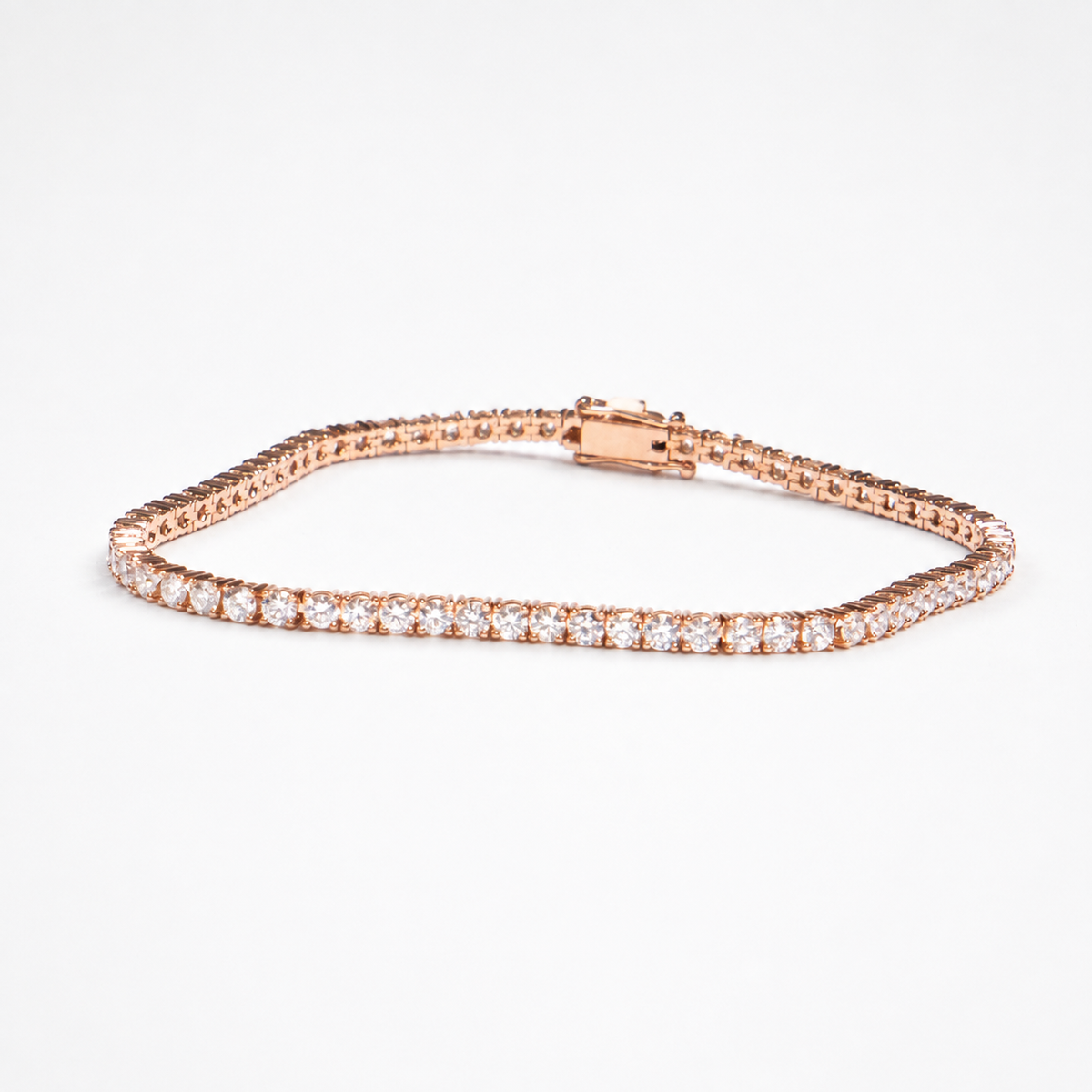Pulsera de Diamantes en Oro Rosa de 14K