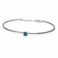 Pulsera Esclava de Topacio Azul en Oro Blanco de 14K, vista alternativa