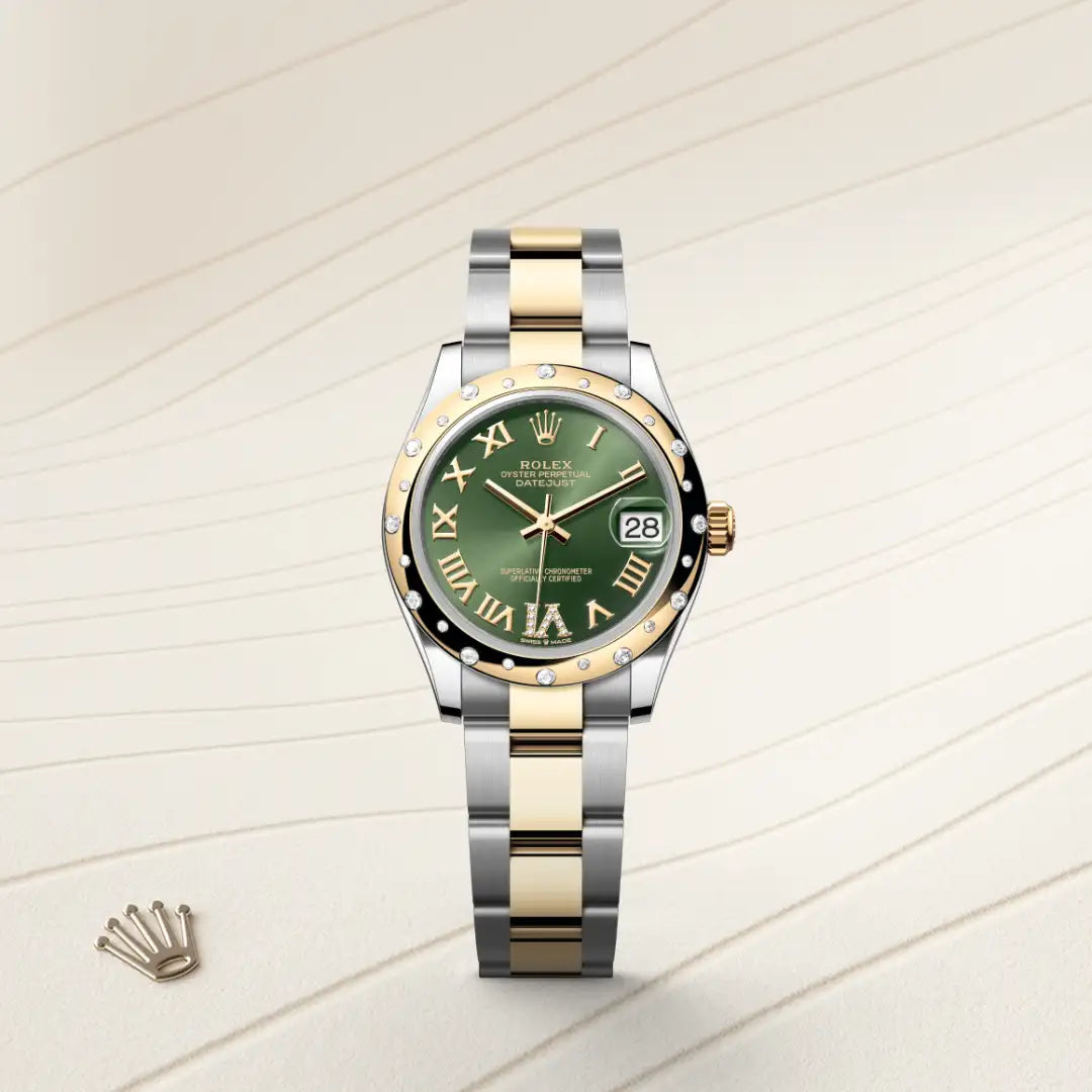 Oyster, 31 mm, acero Oystersteel, oro amarillo y diamantes | M278343RBR-0015