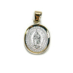 Oval 3: Medalla de Guadalupe en Plata con Bisel de Oro 14k