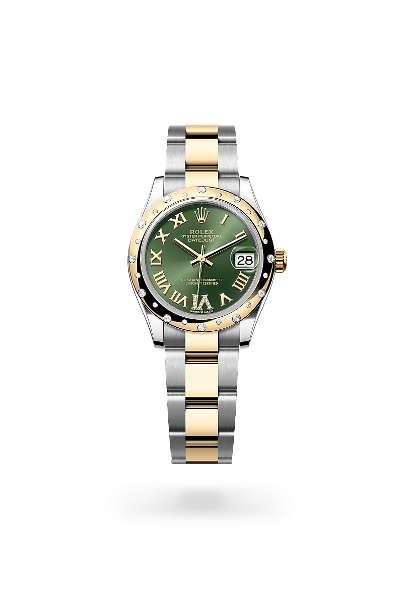 Oyster, 31 mm, acero Oystersteel, oro amarillo y diamantes | M278343RBR-0015