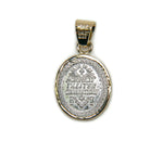 Oval 4: Medalla de Guadalupe en Plata con Bisel de Oro 14k tamaño chico
