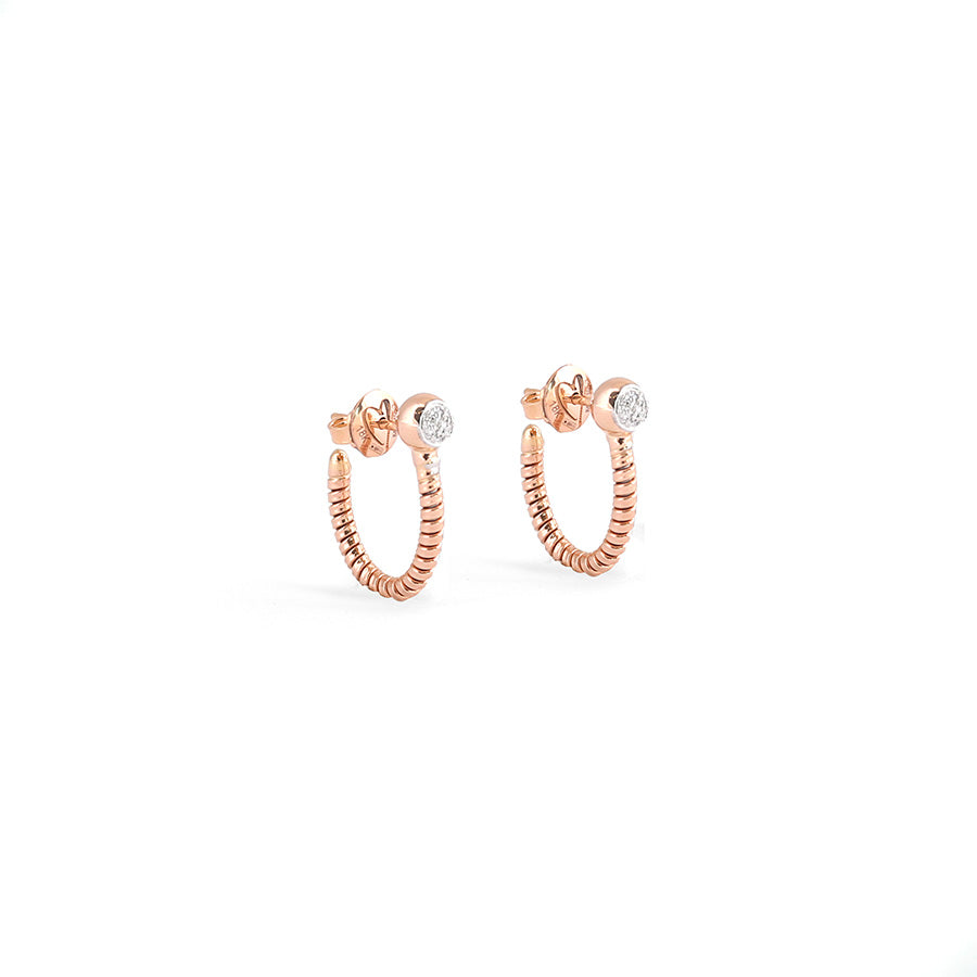 Aretes en Oro rosa con diamantes