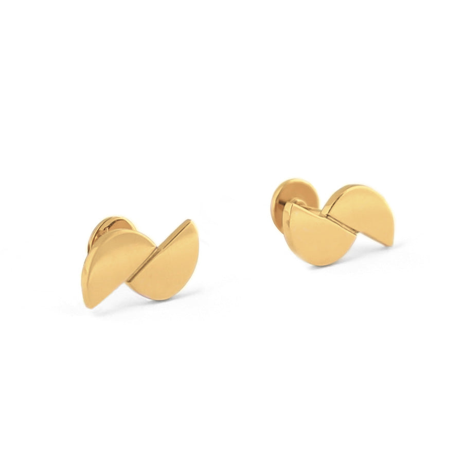 Aretes en Oro Rosa 14k modelo Luna