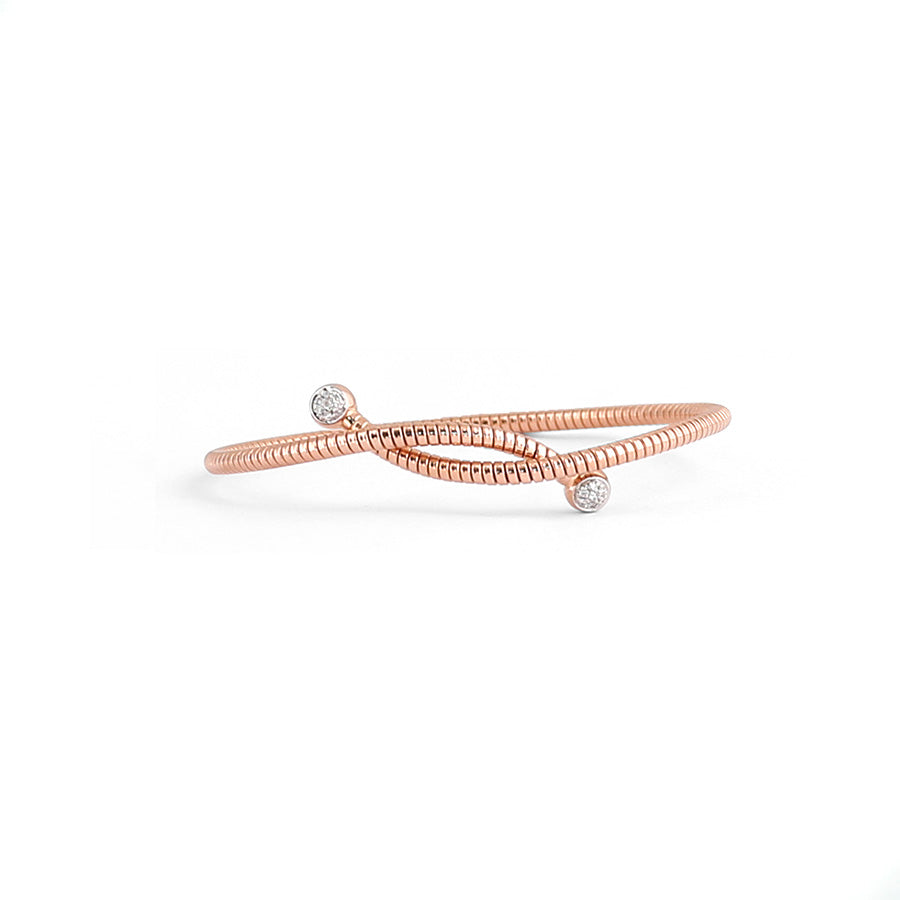 Brazalete en oro rosa con diamantes