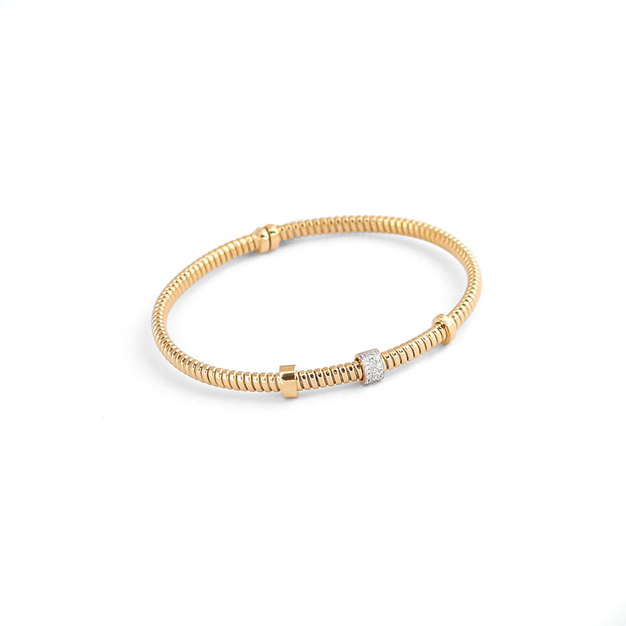 Brazalete en oro amarillo con diamantes