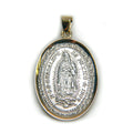 Tressor Medalla de Guadalupe en Plata con Bisel de Oro 14k