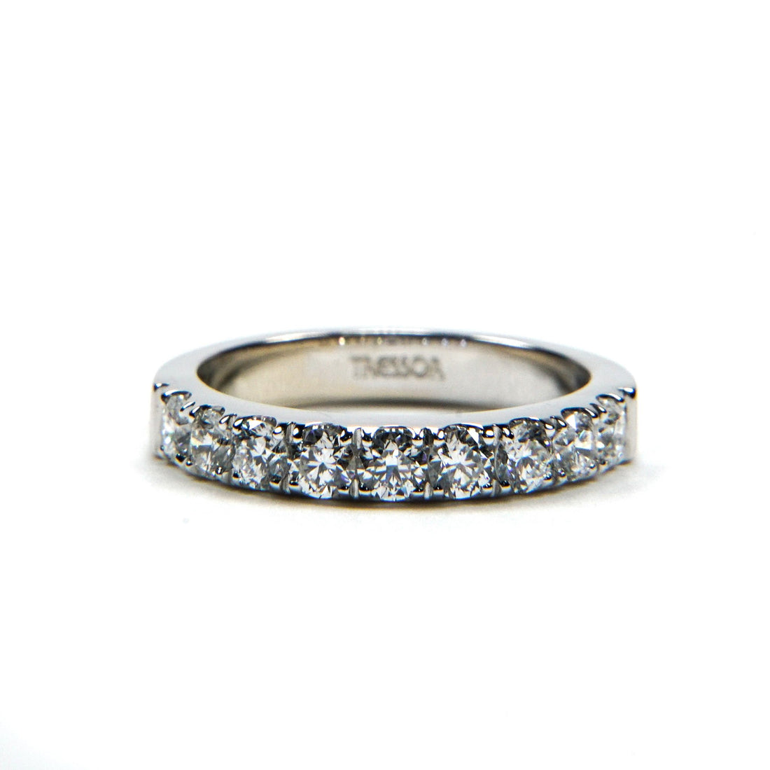 Tressor Media Churumbela Grande en Oro Blanco con Diamantes